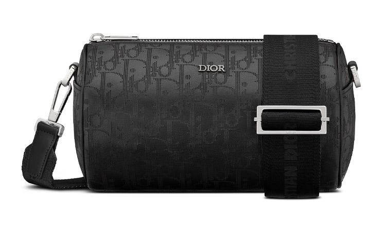 Dior Dior Leather ROLLER Cylinder Messenger Bag Shoulder Bag Crossbody Bag Men's Black