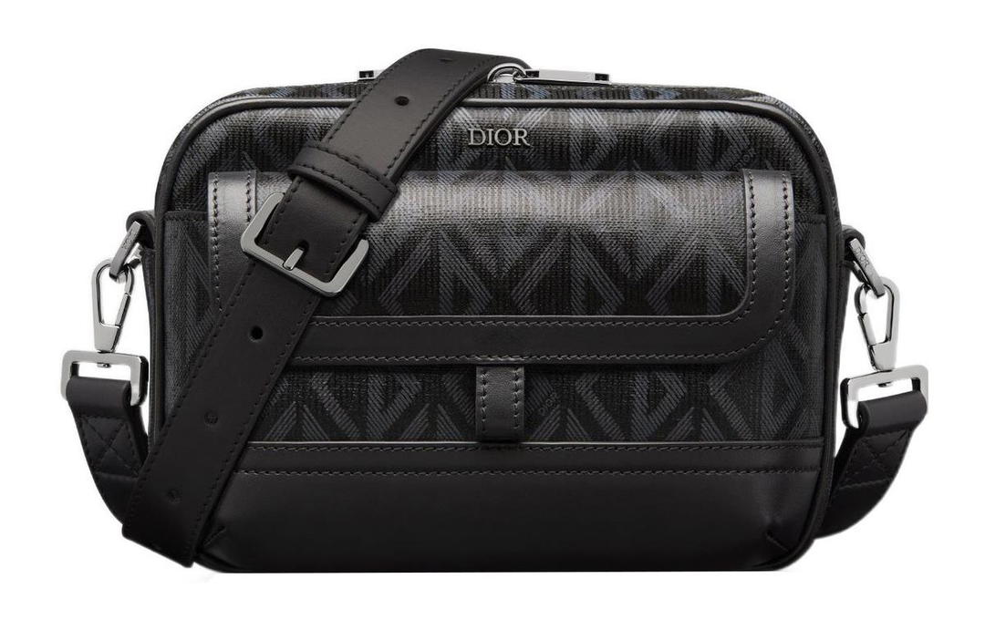 Dior Dior Hit The Road Canvas With Smooth Cow Leather Messenger Bag Shoulder Bag Crossbody Bag Men's Black