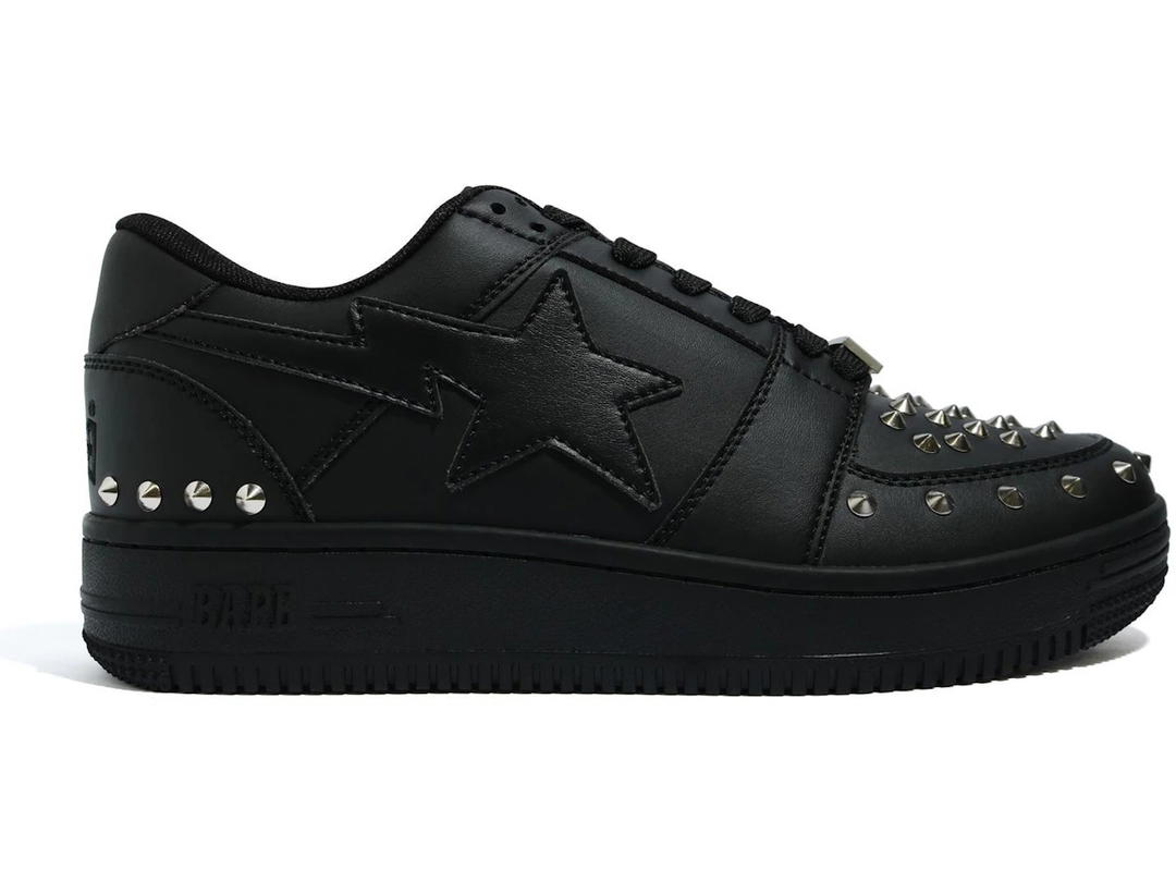 Bape A Bathing Ape Bape Sta Low 20th Anniversary Black Silver Studded