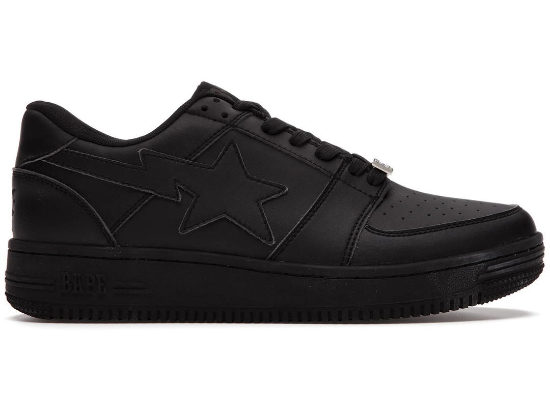 Bape A Bathing Ape Bape Sta Low Black Leather 20th Anniversary
