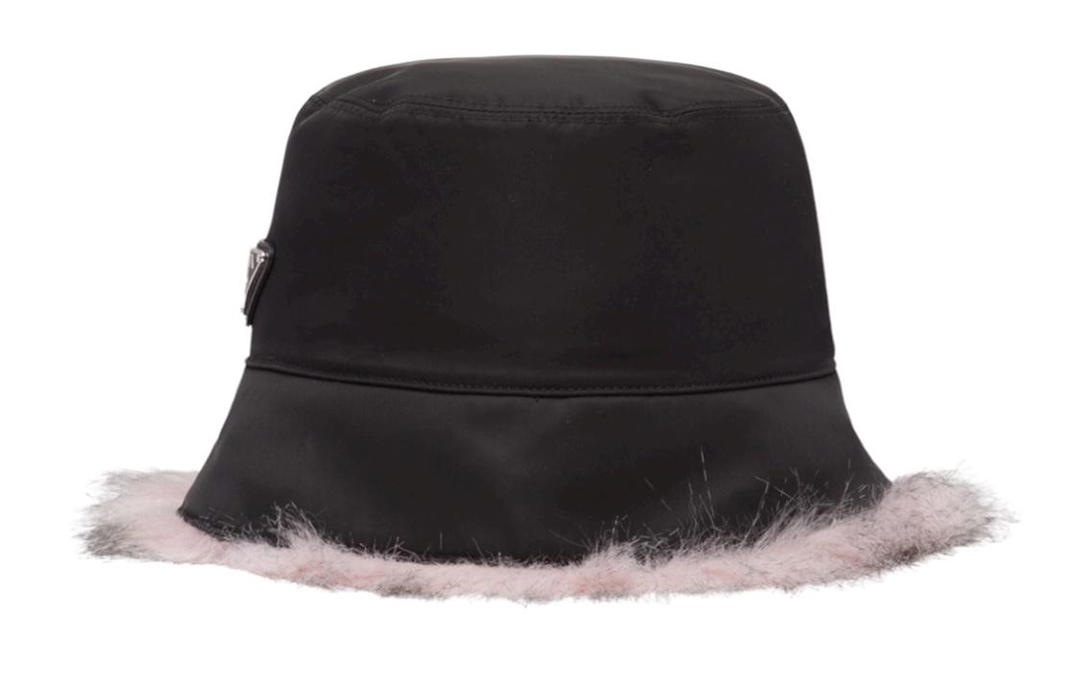 Prada Prada Re-Nylon Bucket Hats Unisex Black/Snow Pink