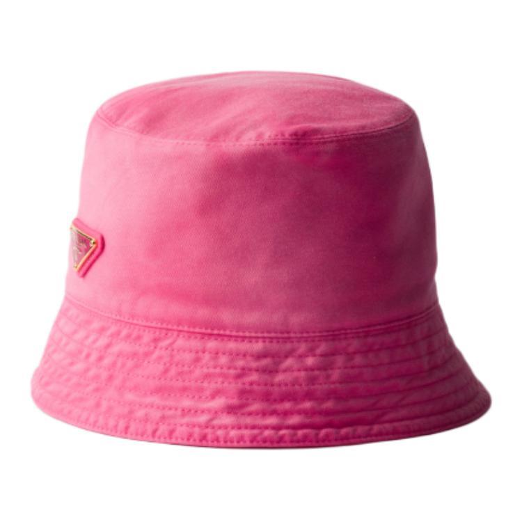 Prada Prada Cotton, Enamel, Metal Bucket Hats Unisex Pink