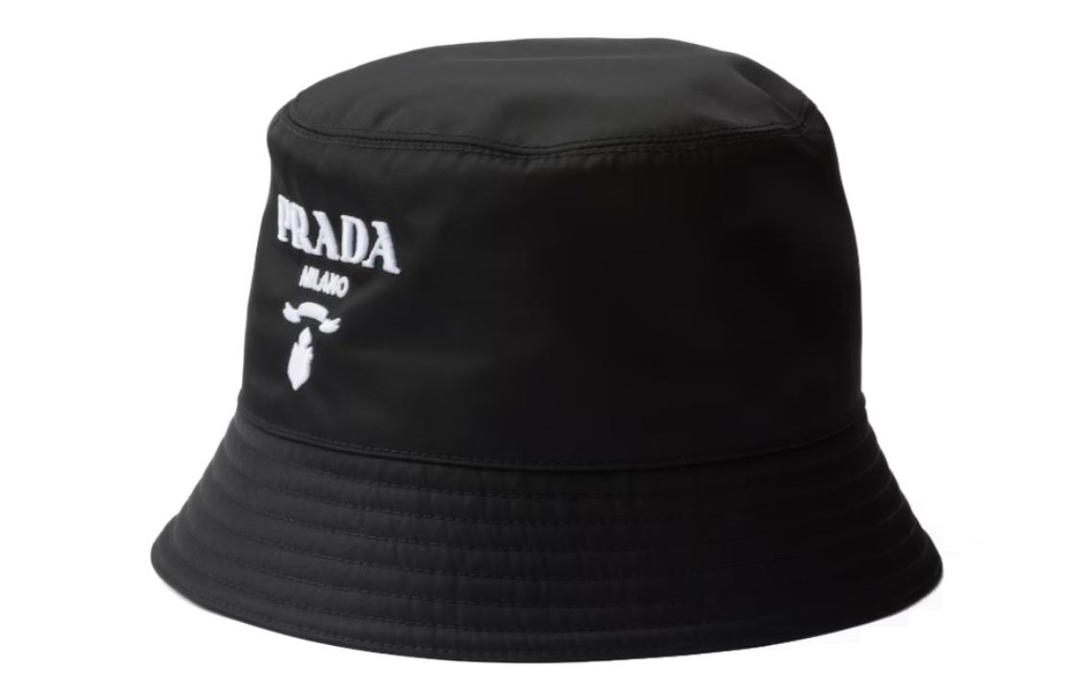 Prada Prada Logo embroidered Drill Bucket Hat