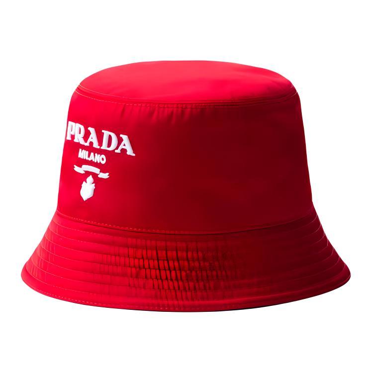 Prada Prada Recycled Nylon Bucket Hats Women's Red/White