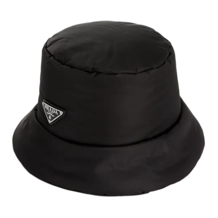 Prada Prada Recycled Polyamide Resin Porcelain Plate Bucket Hats Women's Black
