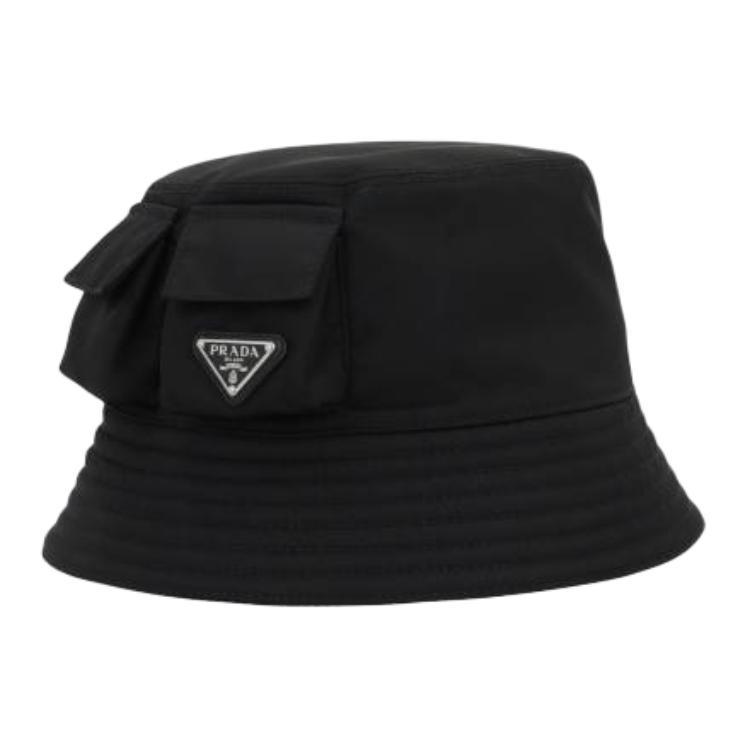 Prada Prada Polyamide Metal Bucket Hats Men's Black