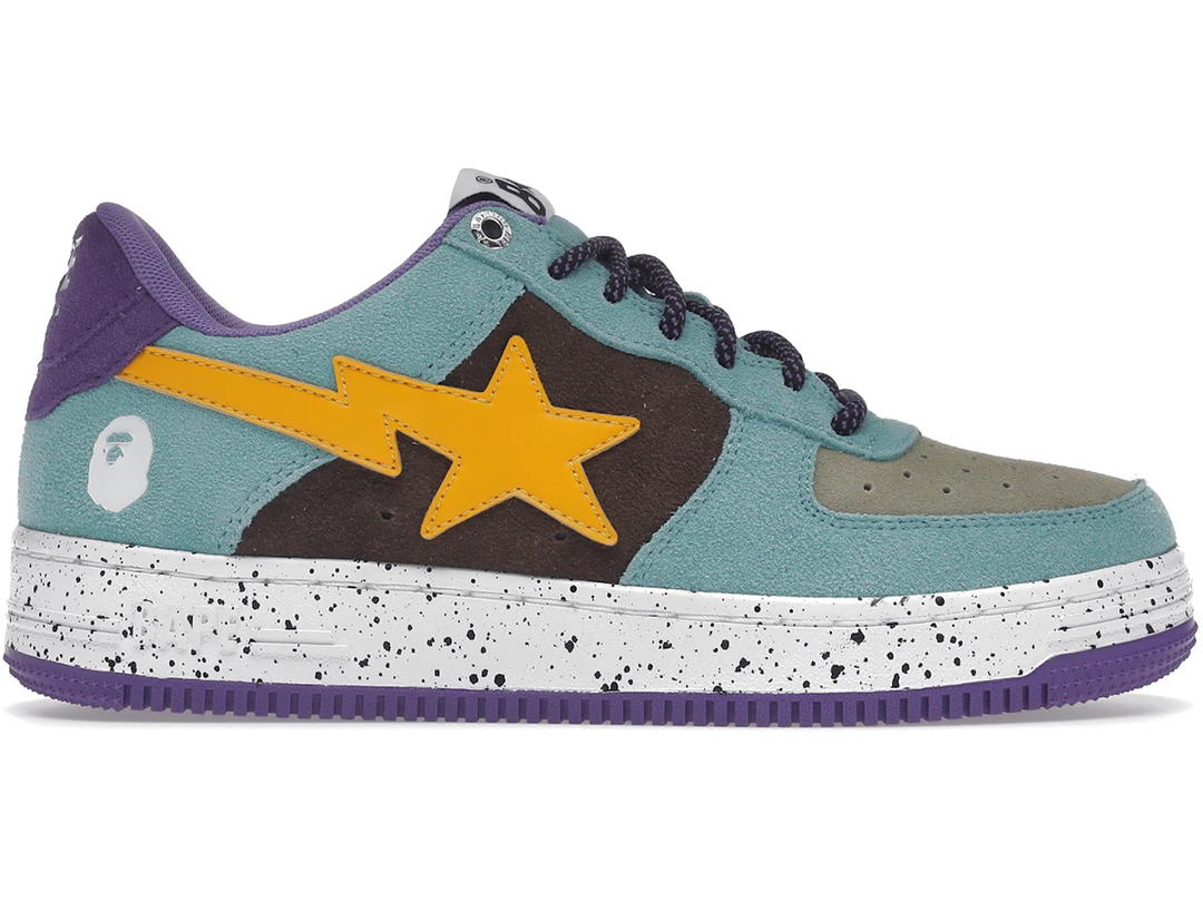 Bape A Bathing Ape Bape Sta Teal Brown Yellow Suede