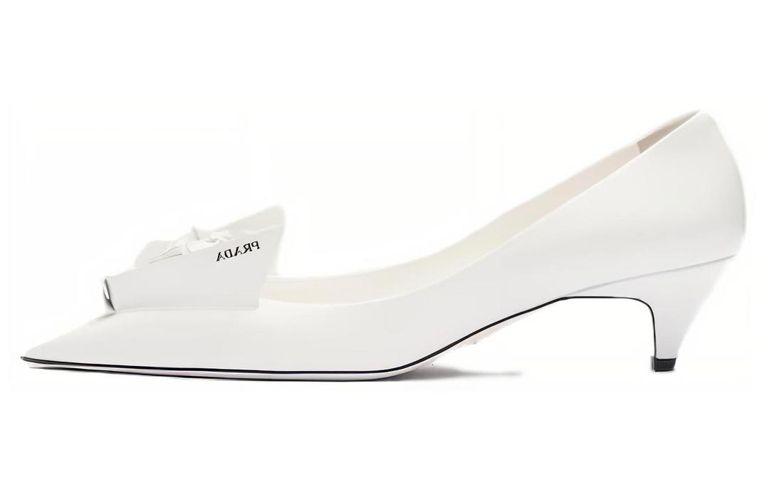 Prada Prada 3D Flower Heels White