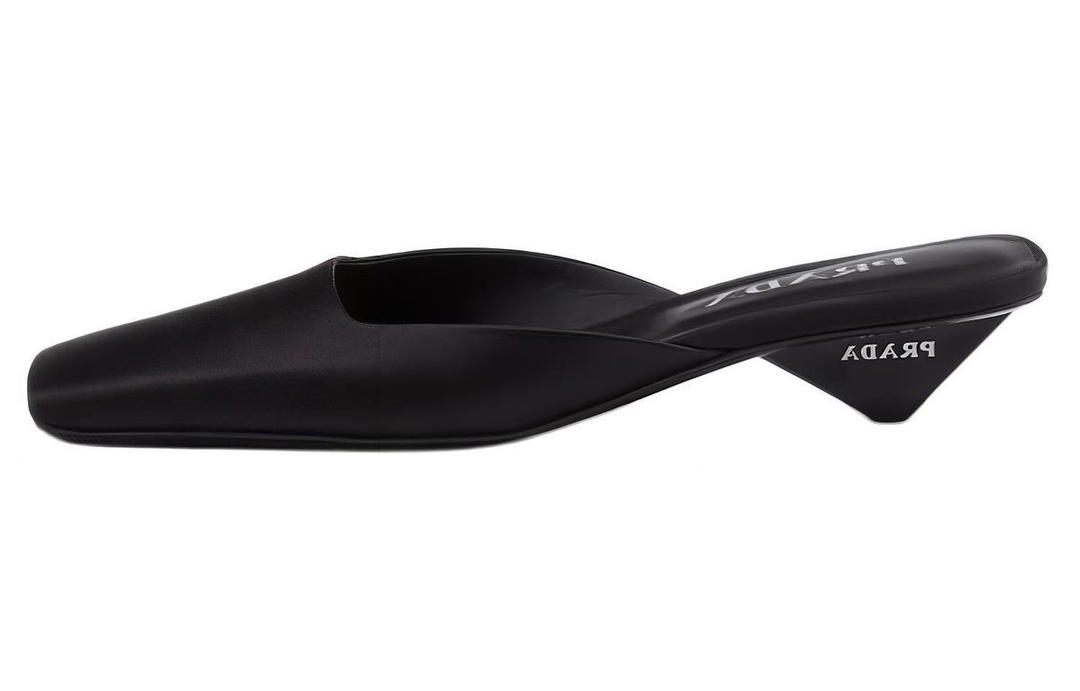 Prada Prada Square-toe Satin Mules