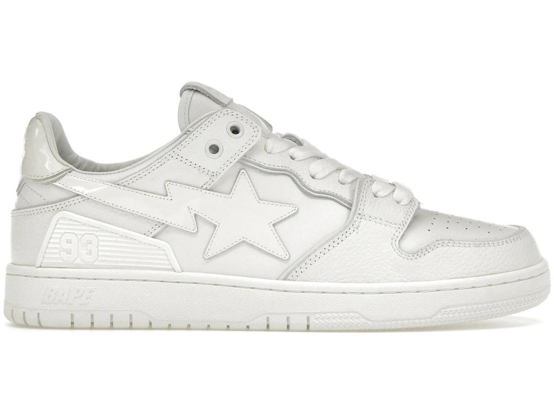 Bape A Bathing Ape Bape SK8 Sta Triple White Patent Leather Sta Logo