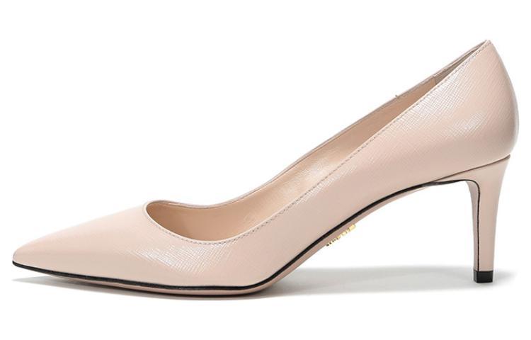Prada Prada Pointed Saffiano Leather Heels 'Nude' Women's