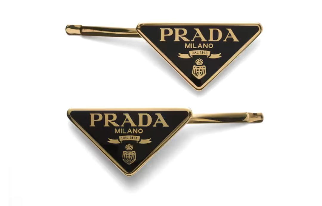 Prada Prada Triangle Logo Hair Clip Set