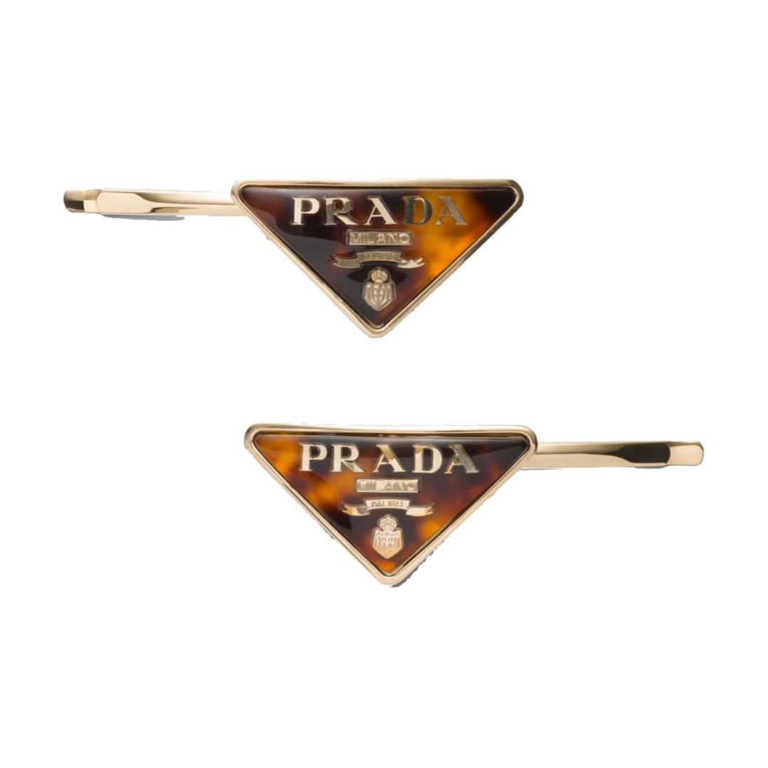 Prada Prada Triangle Logo Hair Clip Set