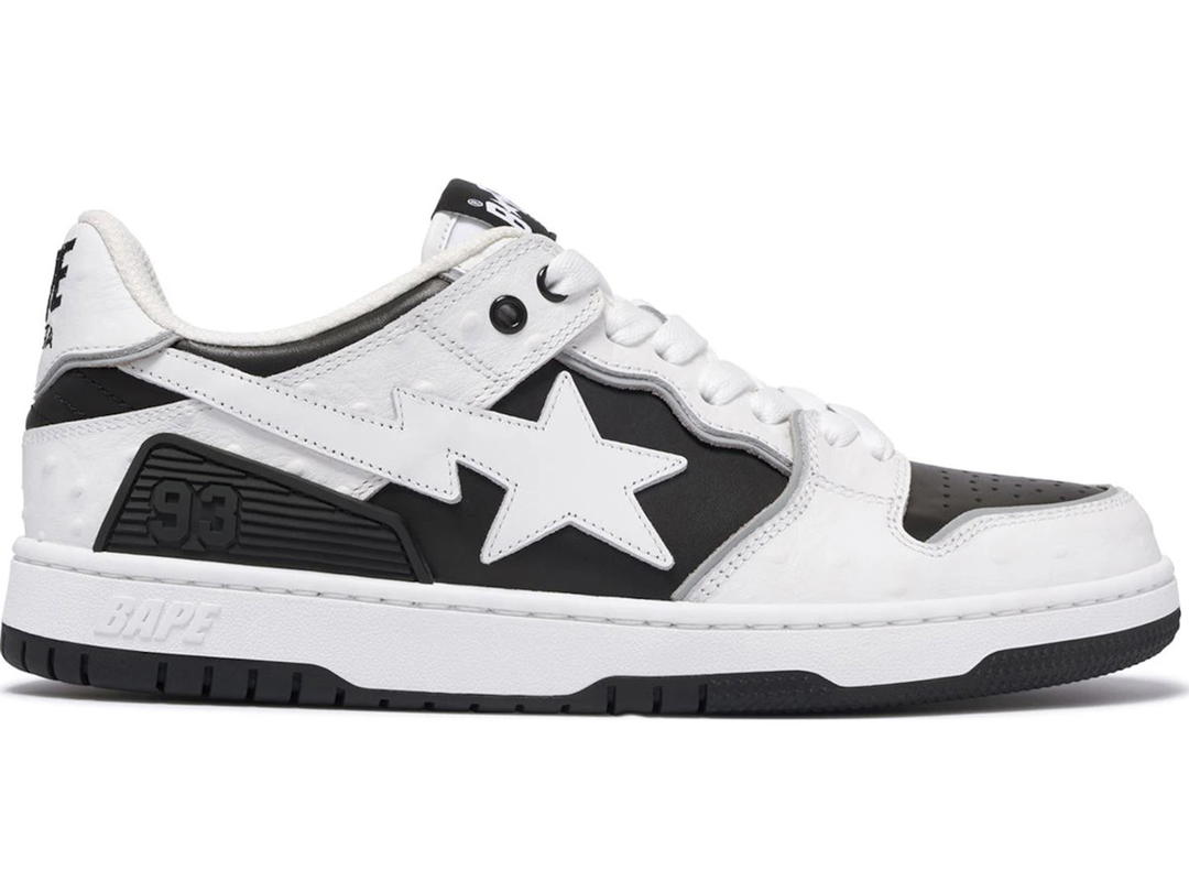 Bape A Bathing Ape Sk8 Sta #1 Ostrich Pack White Black