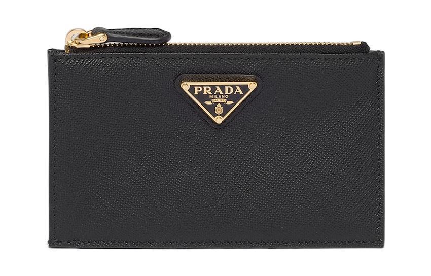 Prada Prada Leather Card Holder Women's Black