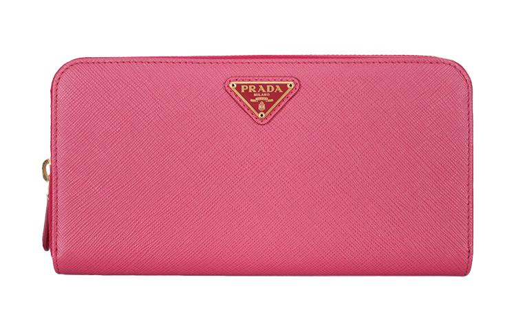 Prada Prada Cow Leather Clutches Wallets Women's Rose Red