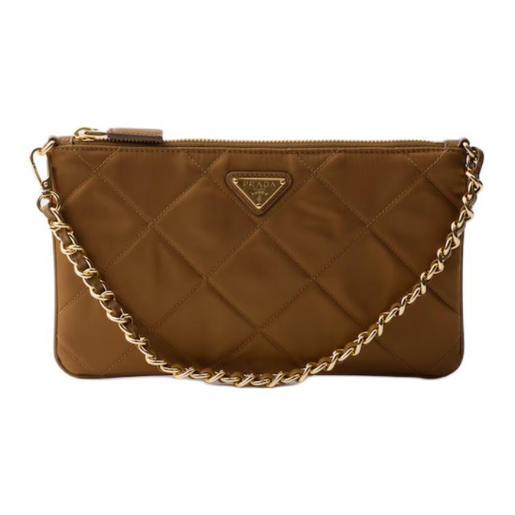 Prada Prada Re-Edition Fabric Handbag Shoulder Bag Small Size Women's Brandy
