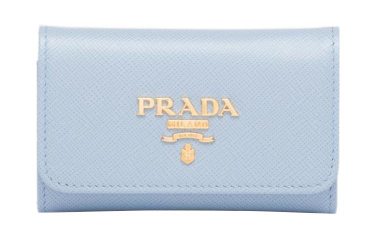 Prada Prada Leather Key Pouch Women's Light Blue