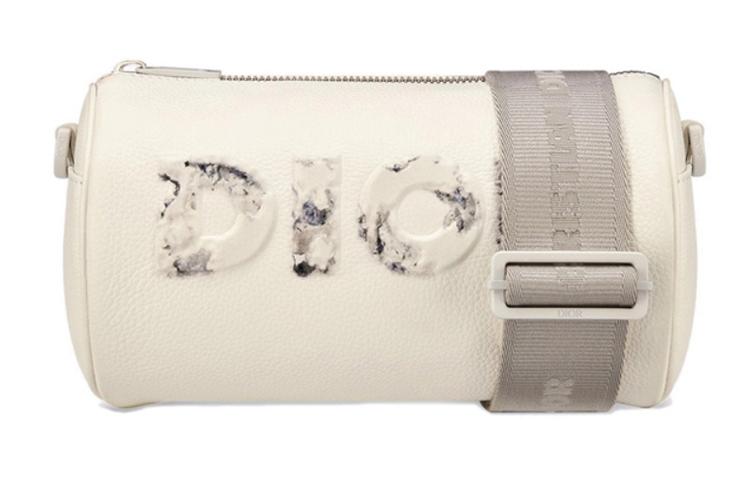 Dior Dior Daniel Arsham Collaboration Grained Calfskin Cylinder Bag Shoulder Bag Crossbody Bag Regular Men's White