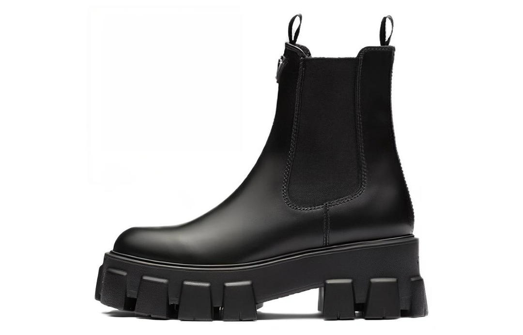 Prada Prada Moonlith Brushed Leather Ankle Boots