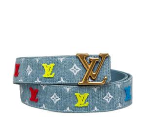 Buy Louis Vuitton New Wave Letter Detail Leather Belts Women's Blue Width 3.4CM at Sasom – Authentic and Ready to Ship