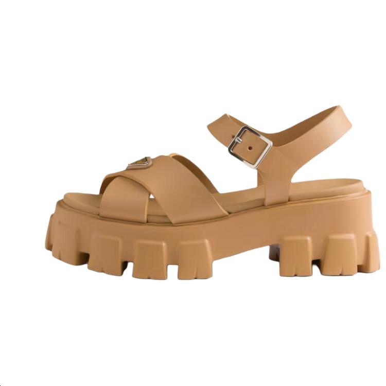 Prada Prada Monolith One Strap Sandals 5.5cm Women's Brown