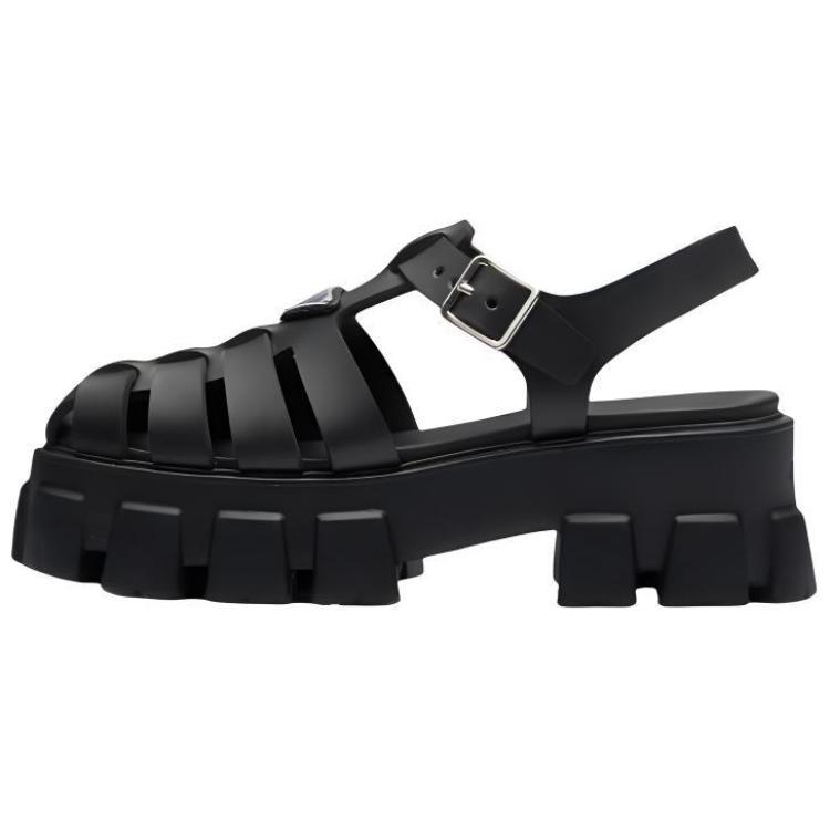 Prada Prada Monolith Foam Rubber 55mm Sandals Black Women's