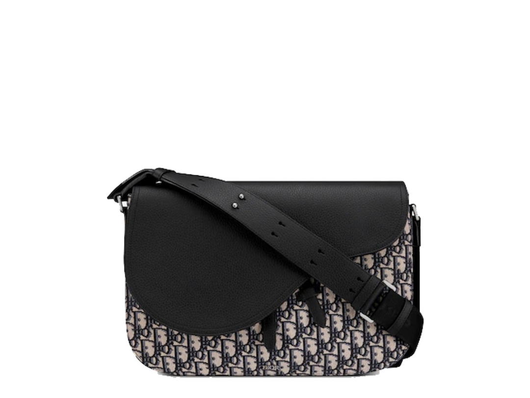 Dior Dior Saddle Messenger Bag Large Oblique Jacquard Black