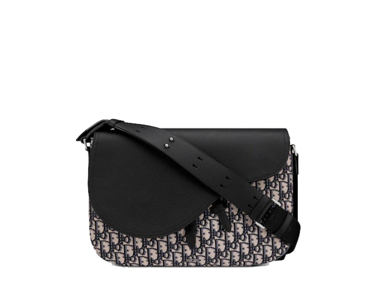 Dior Dior Saddle Messenger Bag Large Oblique Jacquard Black