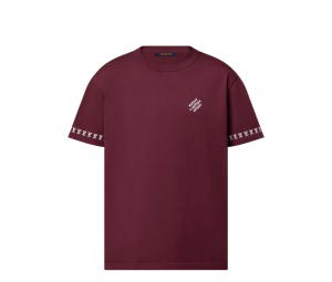 Buy Louis Vuitton Signature Short-Sleeved Cotton Crewneck Burgundy at Sasom – Authentic and Ready to Ship