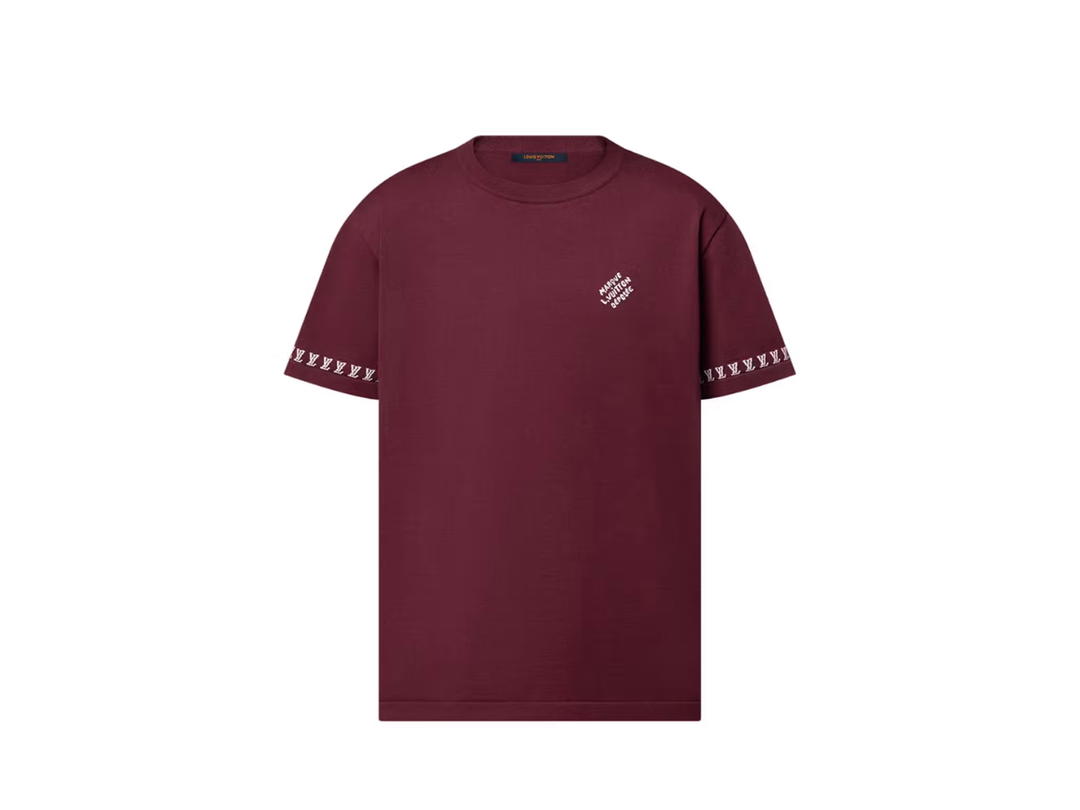 Louis Vuitton Louis Vuitton Signature Short-Sleeved Cotton Crewneck Burgundy