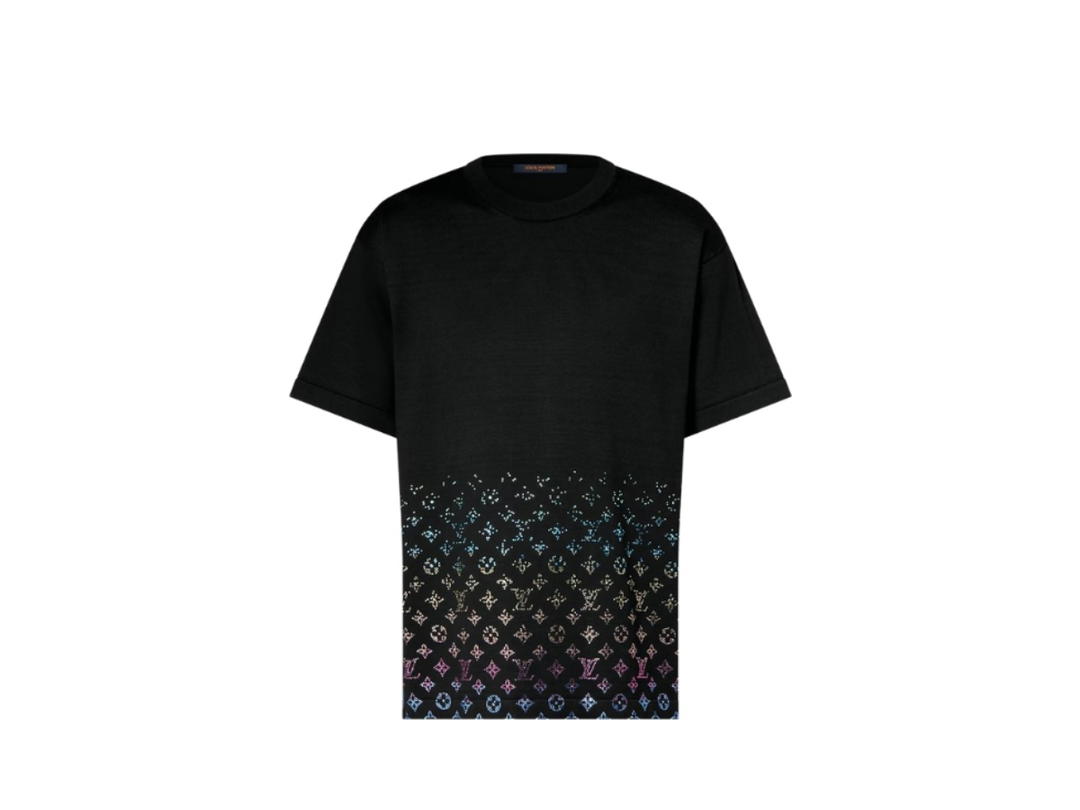 Louis Vuitton Louis Vuitton Monogram Gradient Embellished Short-Sleeved Crewneck Noir