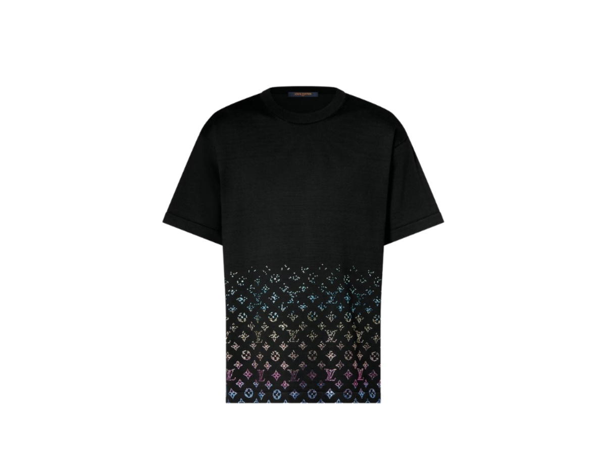Louis Vuitton Louis Vuitton Monogram Gradient Embellished Short-Sleeved Crewneck Noir