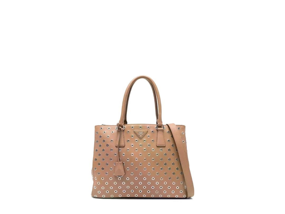 Prada Prada Galleria Eyelet-embellishment Tote Bag Brown