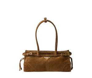 Buy Prada Bonnie Medium Suede Handbag Cinnamon at Sasom – Authentic and Ready to Ship