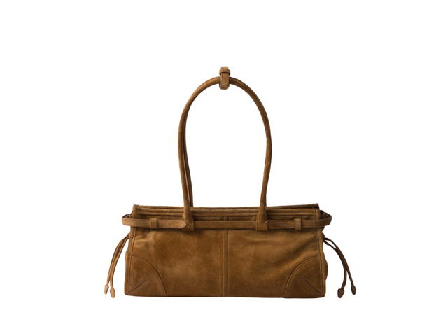 Prada Prada Bonnie Medium Suede Handbag Cinnamon - view 2
