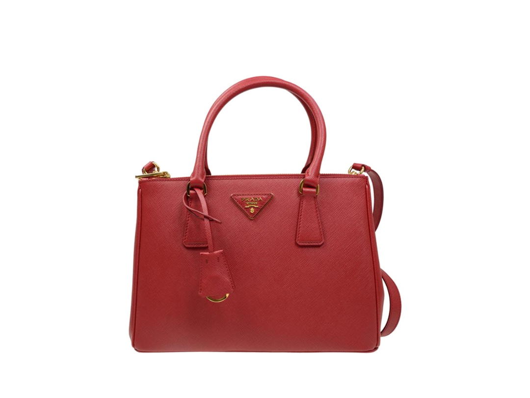Prada Prada Prada Galleria Saffiano Leather Bag Red