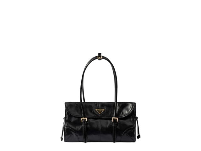 Prada Prada Medium Shoulder Bag In Black Leather With Gold Hardware - view 1