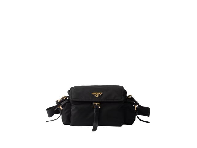 Prada Prada Explore Medium Re-nylon Shoulder Bag With Flap Black - view 1