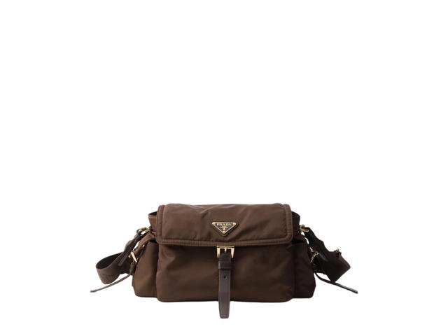 Prada Prada Explore Medium Re-nylon Shoulder Bag With Flap Sienna - view 1