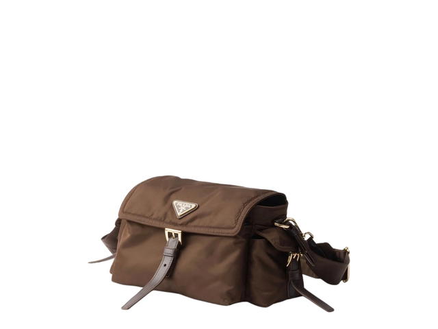Prada Prada Explore Medium Re-nylon Shoulder Bag With Flap Sienna - view 2