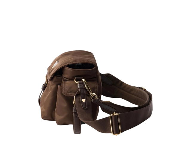Prada Prada Explore Medium Re-nylon Shoulder Bag With Flap Sienna - view 4