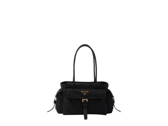 Prada Prada Explore Medium Re-Nylon And Leather Tote Bag Black - view 1