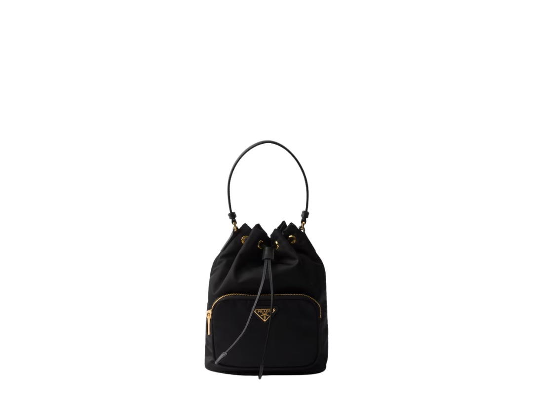 Prada Prada Duet Re-Nylon Bucket Bag Black