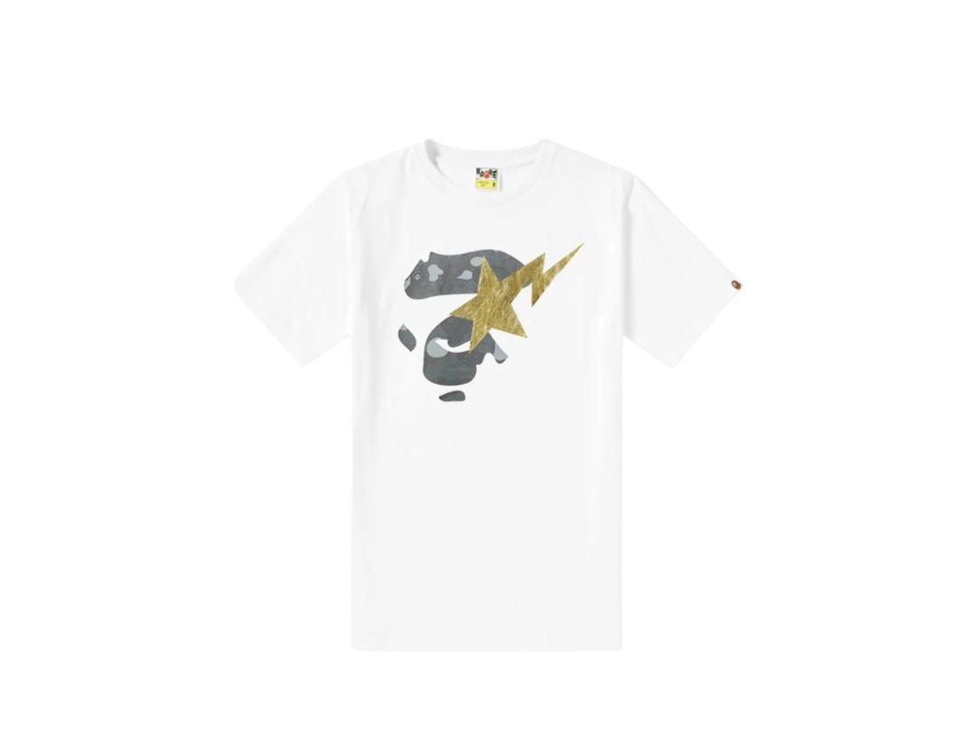 Bape A Bathing Ape Colour Ape Face On Bapesta T-shirt White