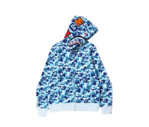 Buy Bape Ponr ABC Camo Shark Full Zip Hoodie Blue at Sasom – Authentic and Ready to Ship