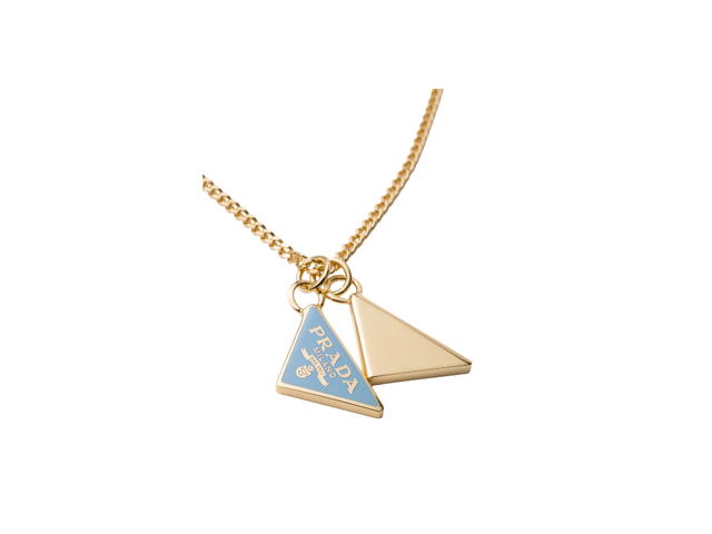 Prada Prada Enameled Metal Necklace Gold Celeste - view 2