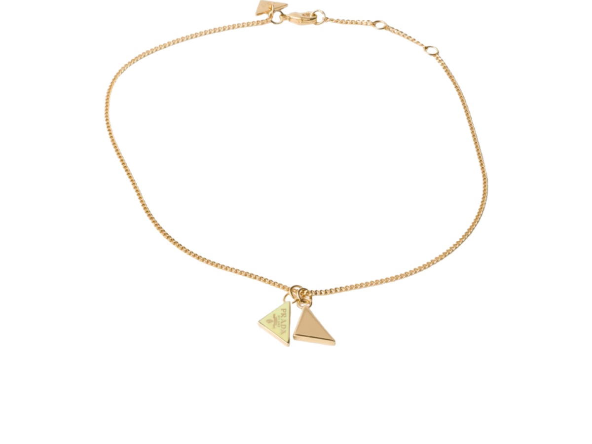 Prada Prada Enameled Metal Necklace Gold Daffodil