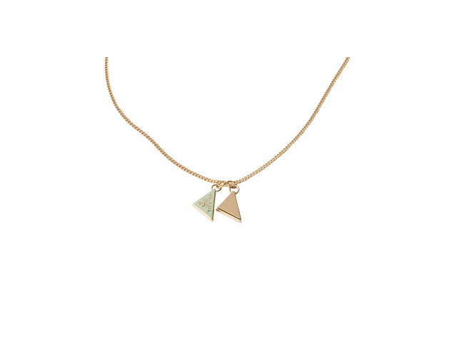 Prada Prada Enameled Metal Necklace Gold Aqua - view 1
