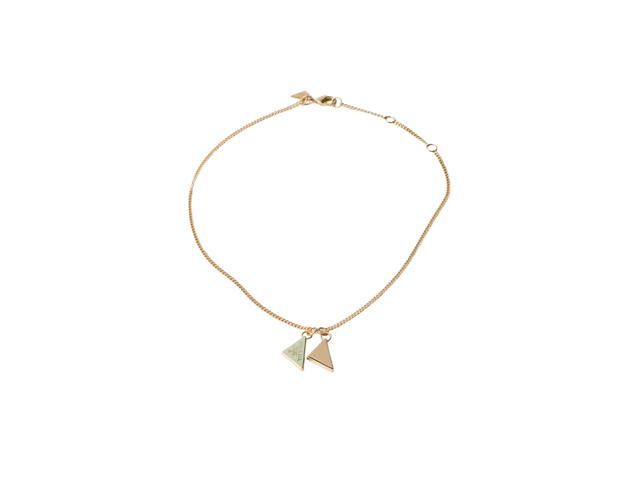 Prada Prada Enameled Metal Necklace Gold Aqua - view 2